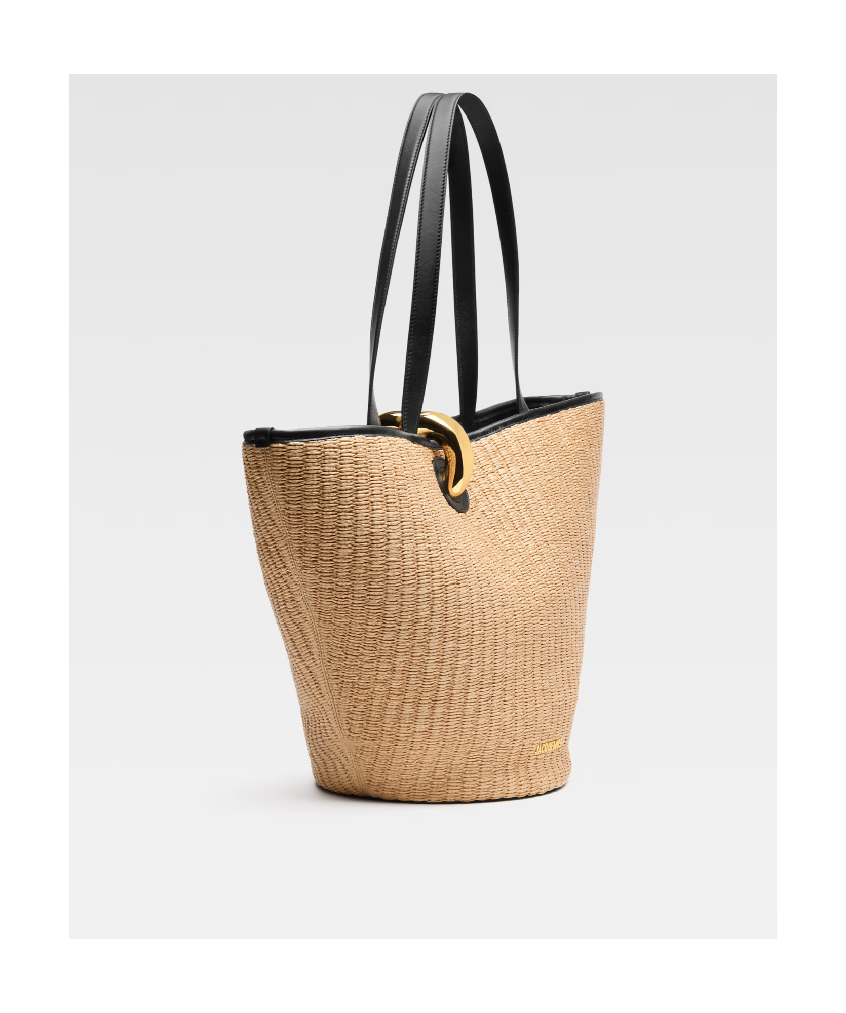 Jacquemus The Bambola Asymmetric Bucket Bag In Nude