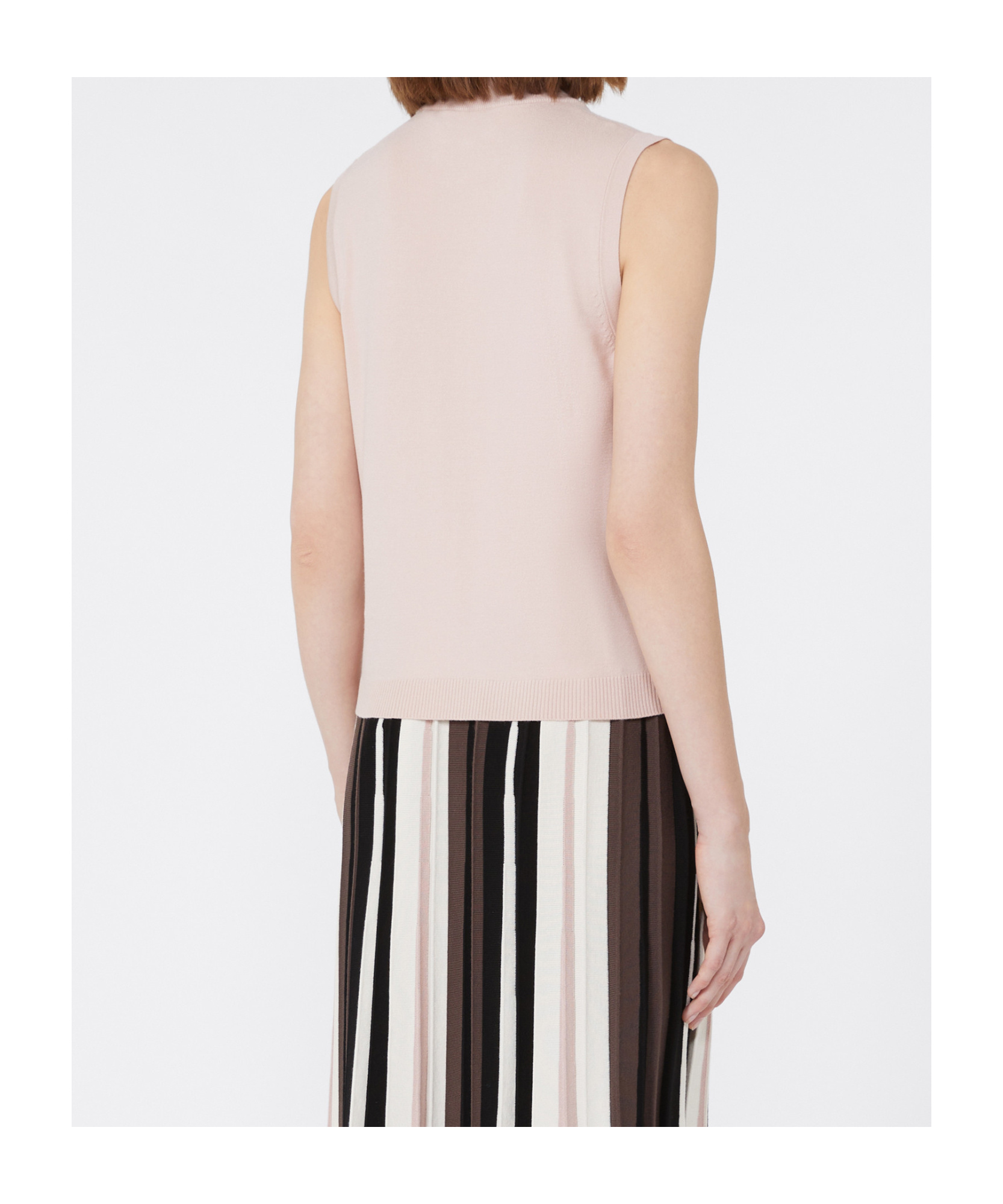 Weekend Max Mara Stretch Viscose Yarn Top In Neutral