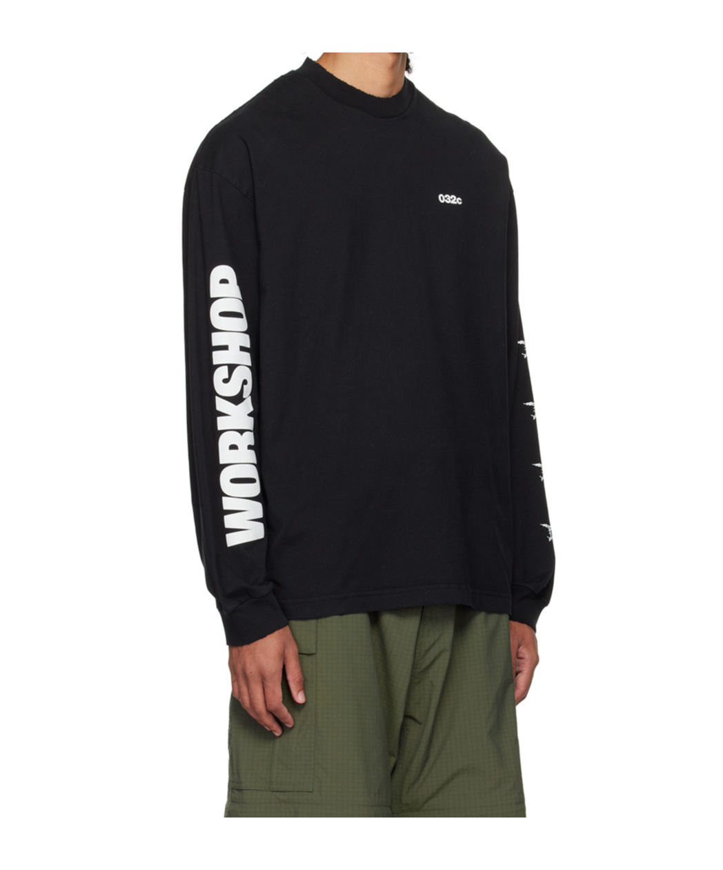 032c Black Nerve Shatter Long Sleeve T-shirt In Black
