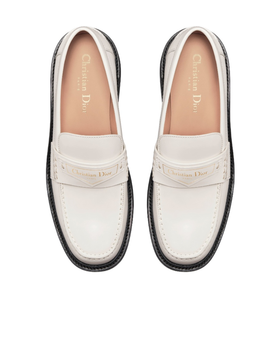 Dior Logo Loafers In White