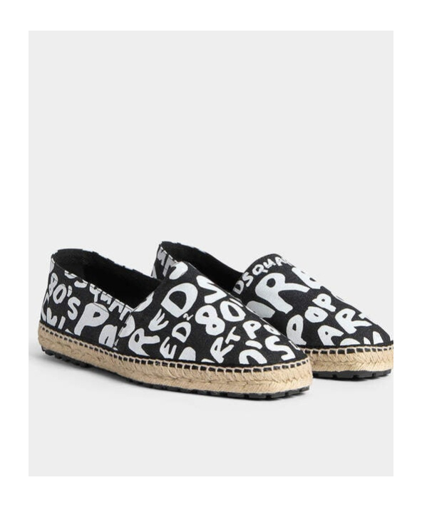 DSQUARED2 GRAPHIC-PRINT DENIM ESPADRILLES