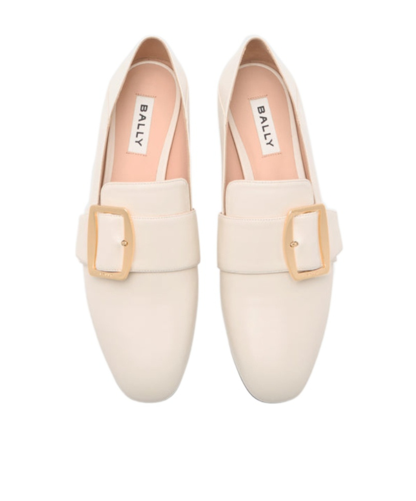 Bally Boucle Slipper In Ivory Leather In White
