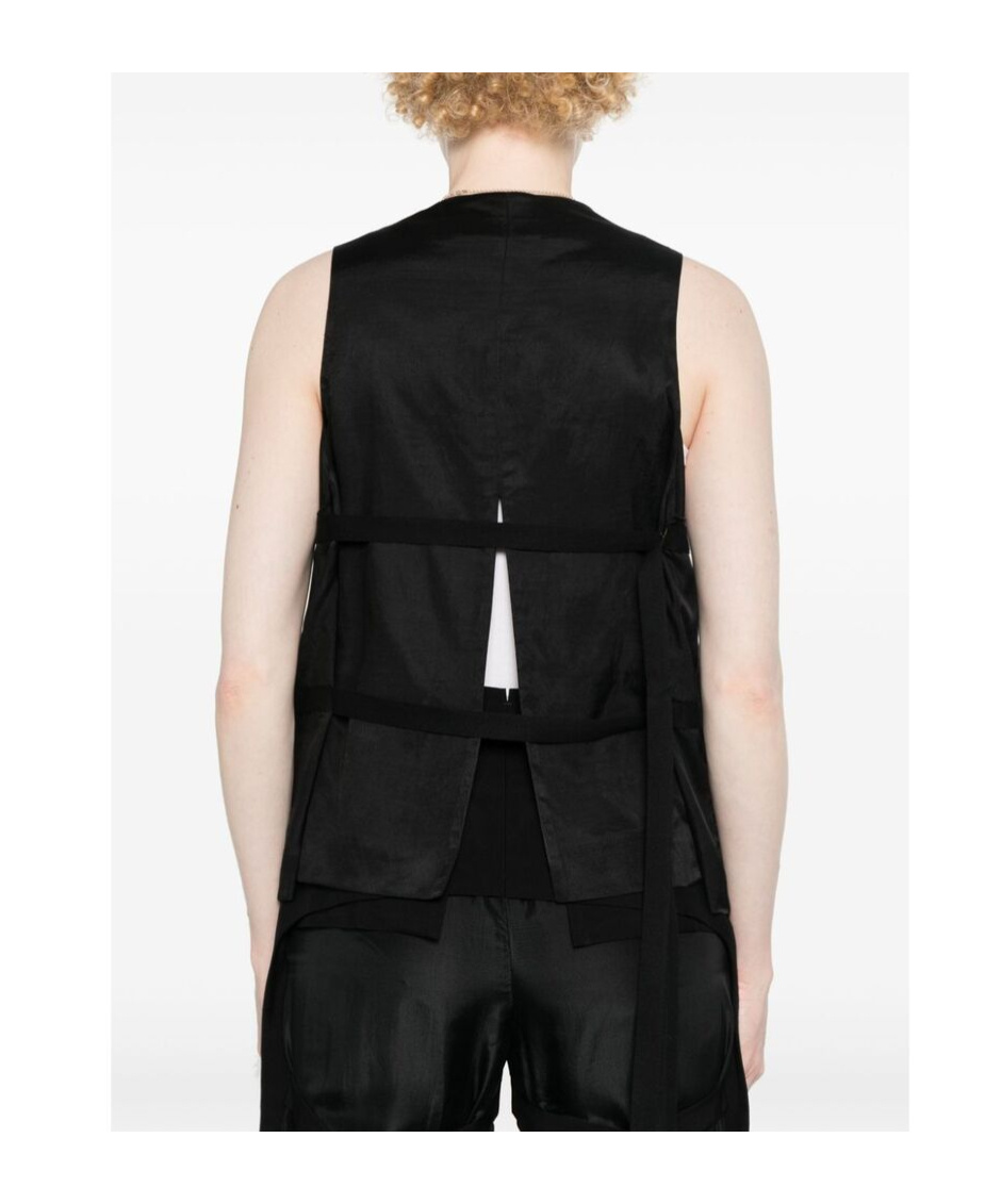 Ann Demeulemeester Asymmetric-hem Waistcoat In Black