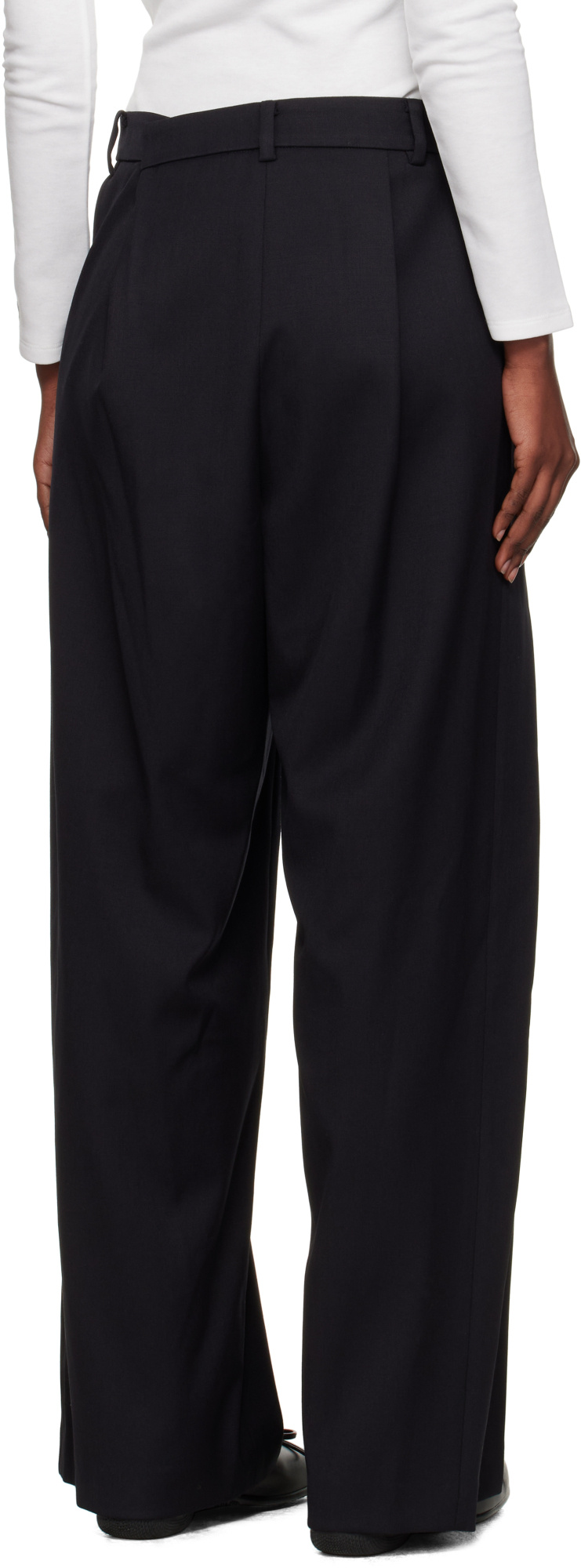 Open Yy Waisted Trousers In Black