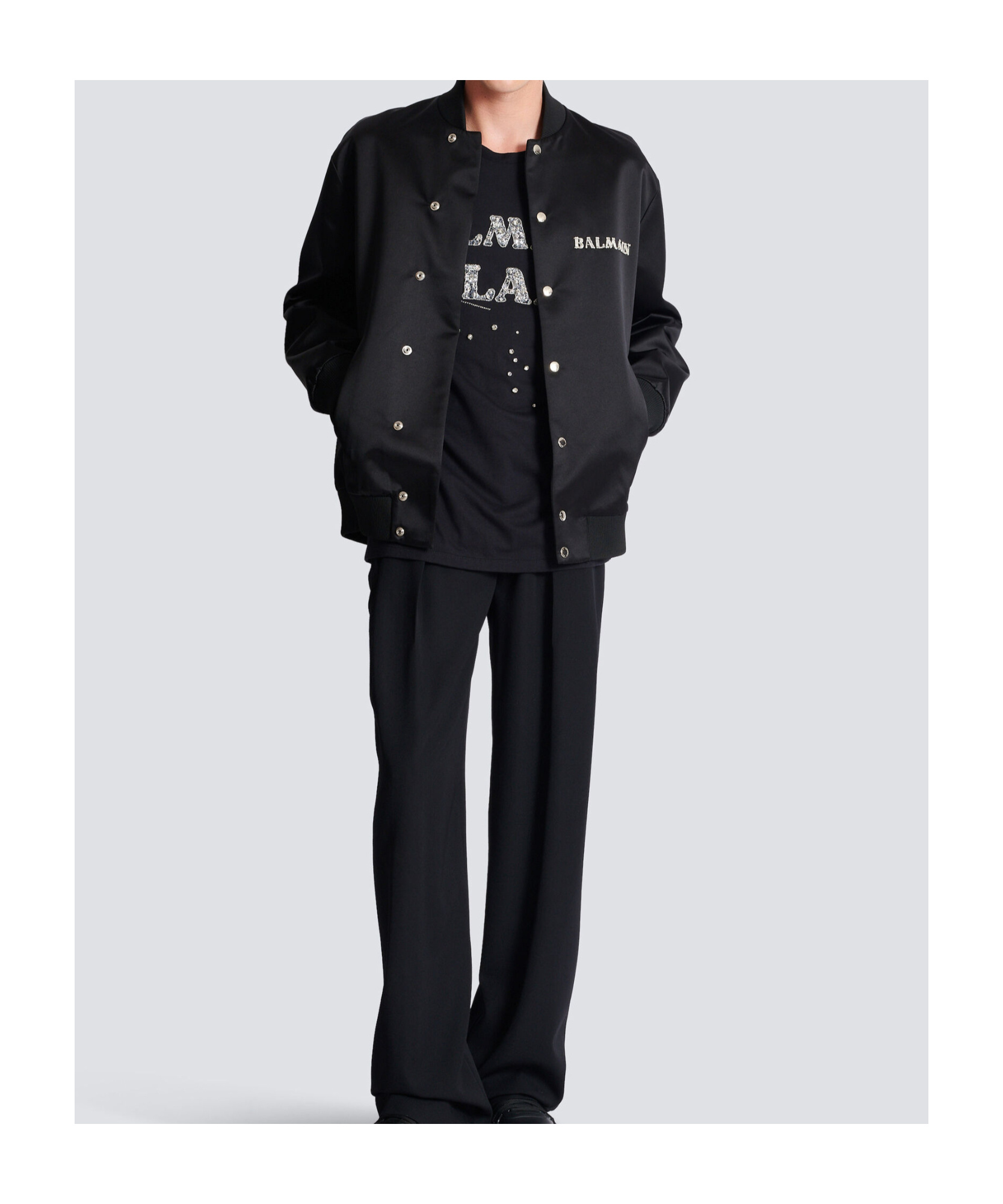 Balmain Embroidered Galaxy Logo T-shirt In Black