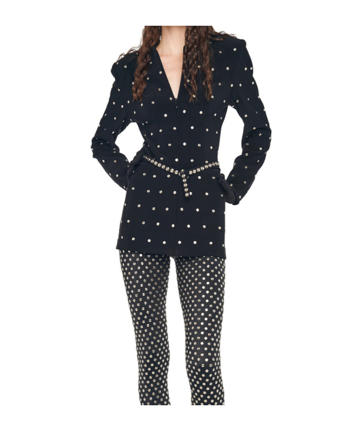 Norma Kamali Ls V Neck Zip Front Jacket