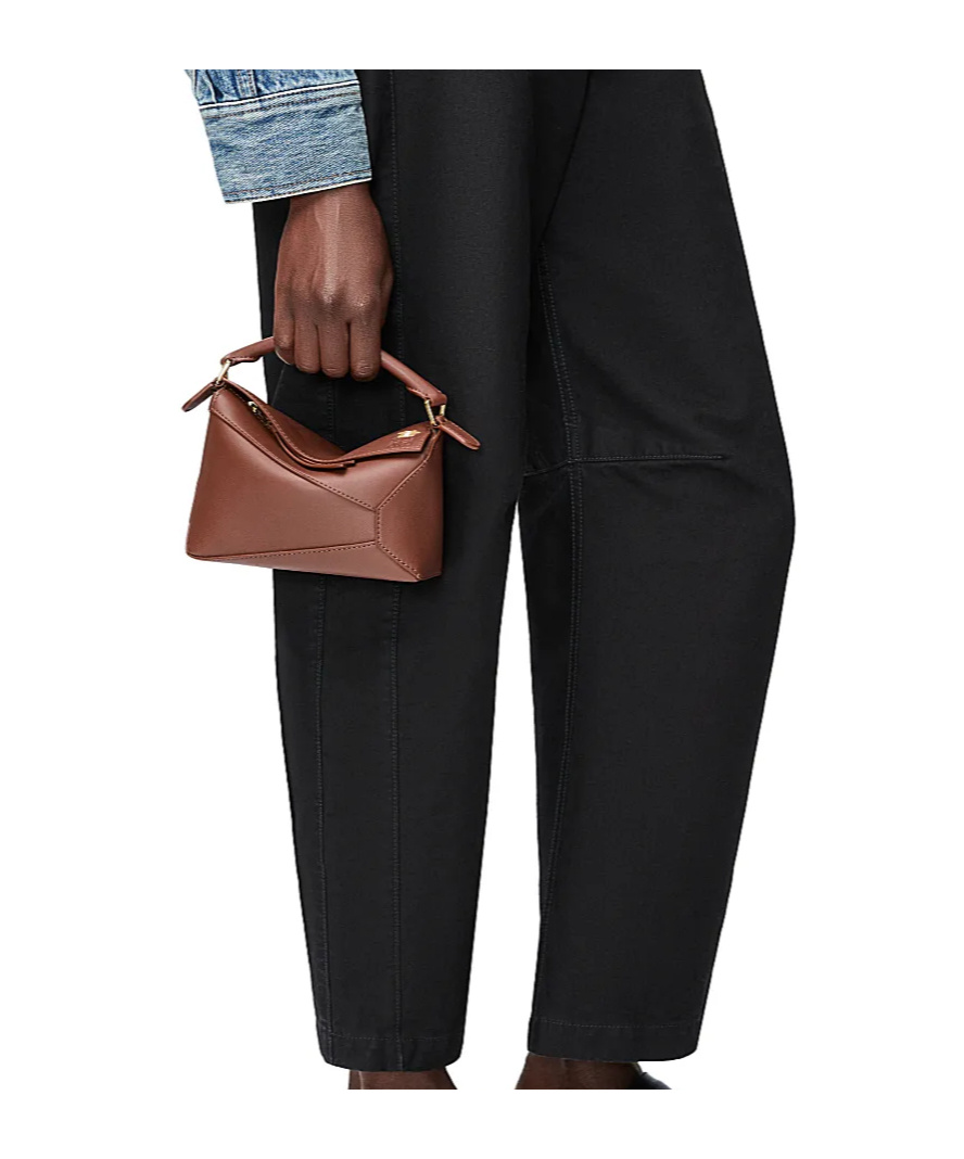 Loewe X Suna Fujita - Hamster Puzzle Edge Classic Calf Leather Mini Bag In Brown