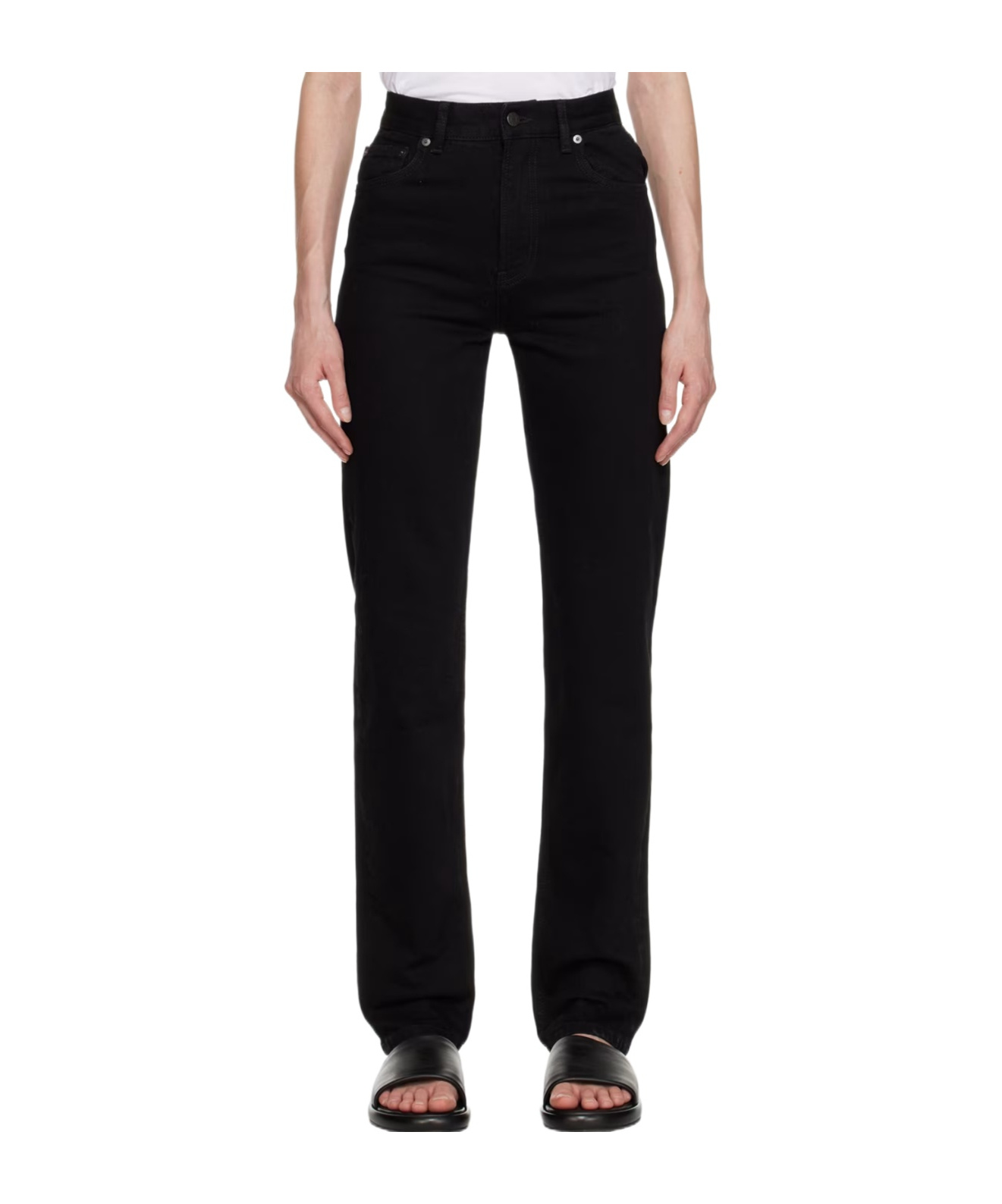 Filippa K Tapered Mid-rise Jeans In Black