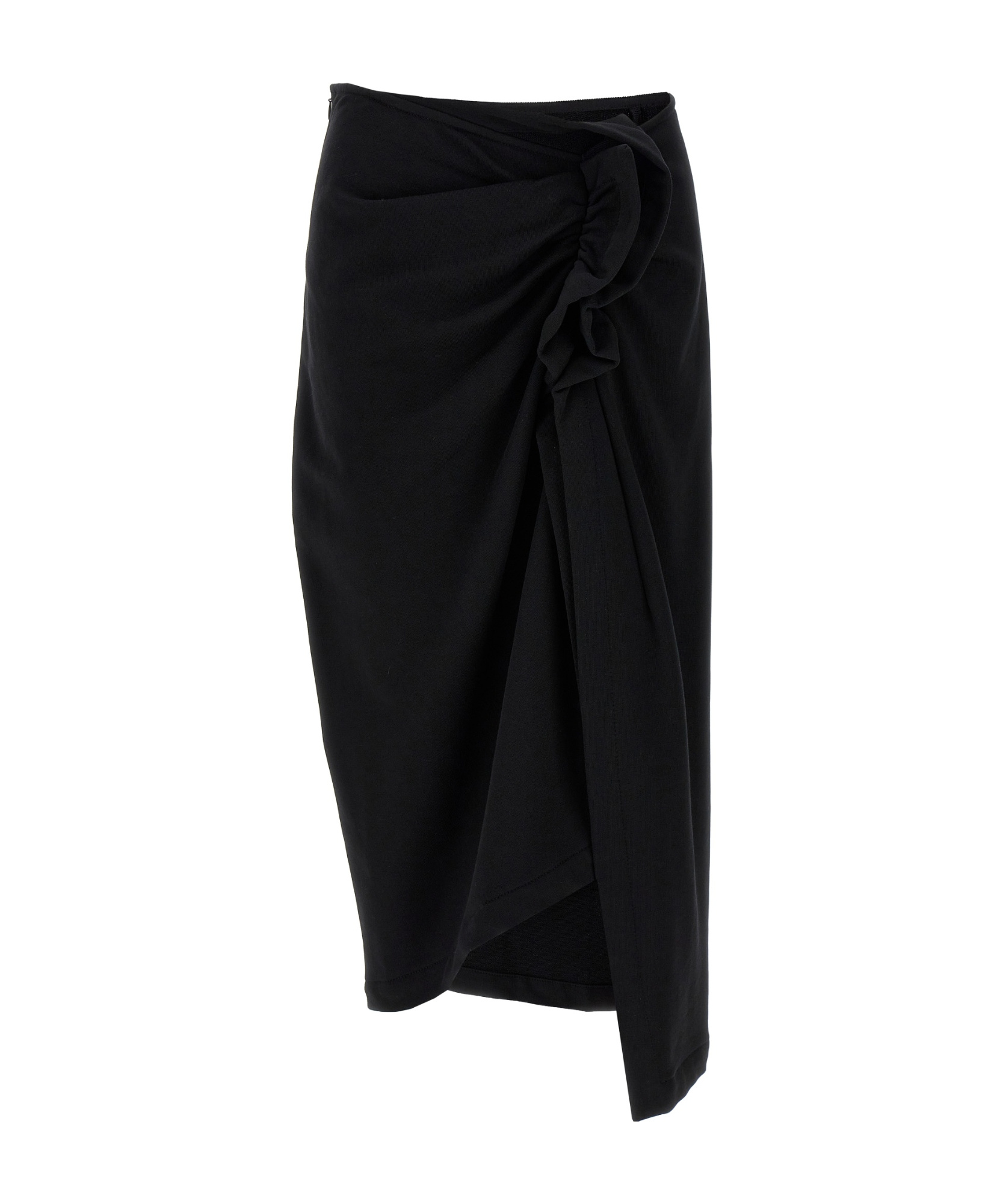 Dries Van Noten Black Skirt With Draping In Black