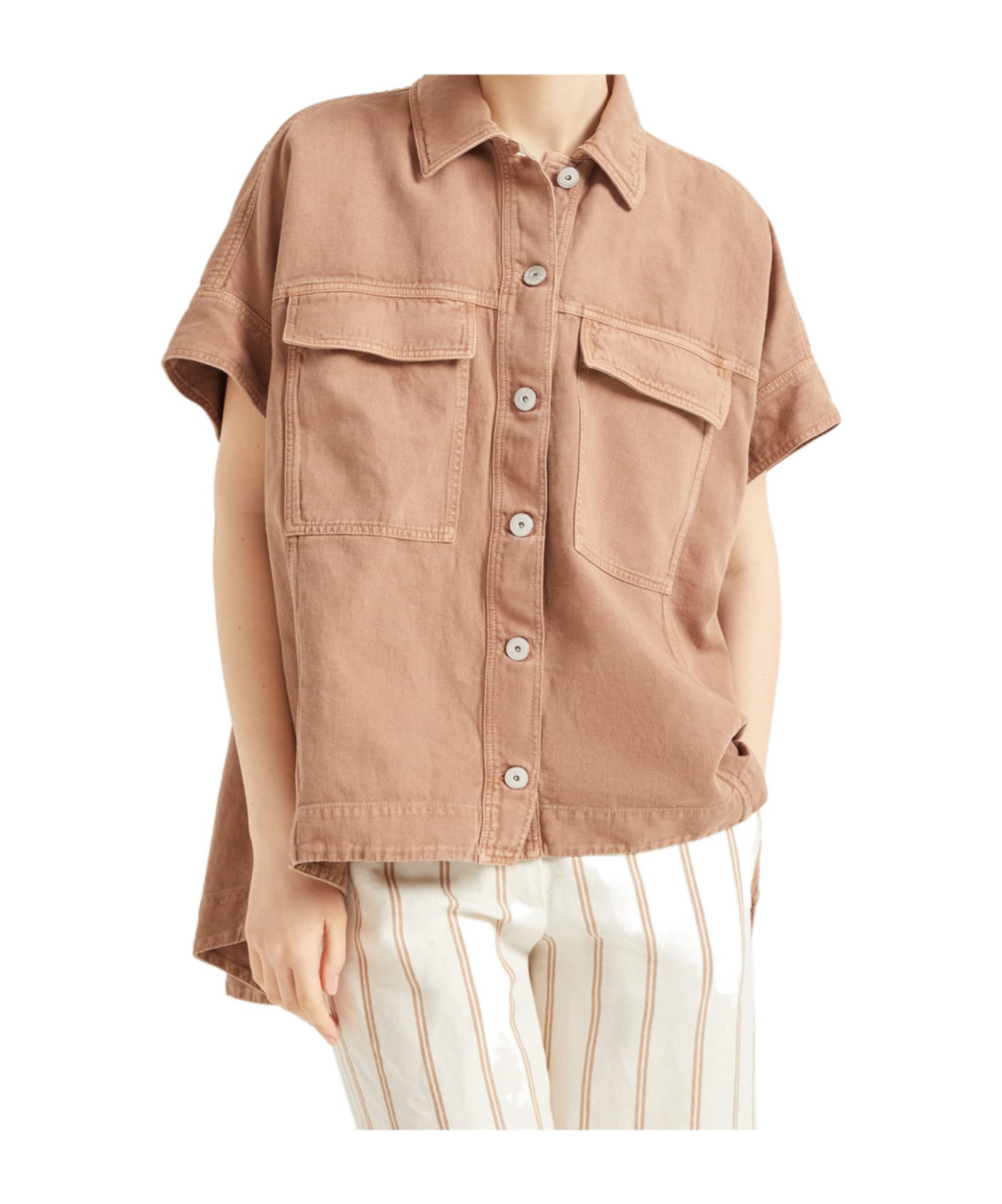 BRUNELLO CUCINELLI BRUNELLO CUCINELLI GARMENT-DYED OVERSHIRT