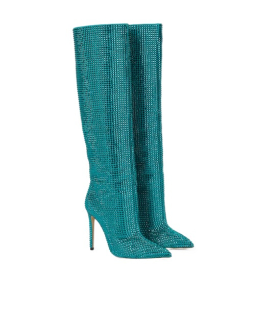 Paris Texas Holly Embellished Knee-high Boots In Green