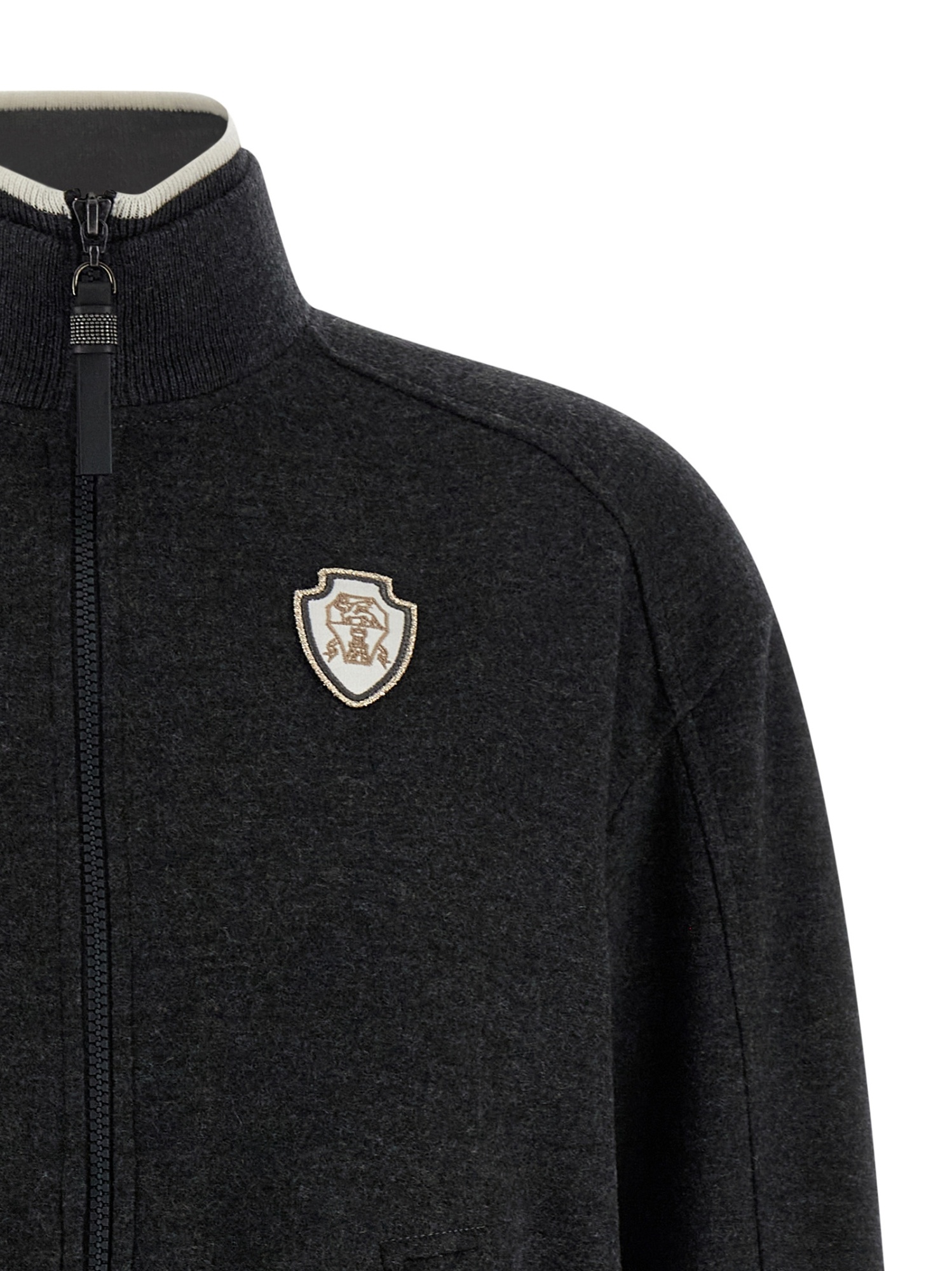 Brunello Cucinelli Heraldic Coat Of Arms Sweatshirt Gray In Black