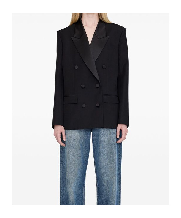 Shop Anine Bing Ross Blazer In Black