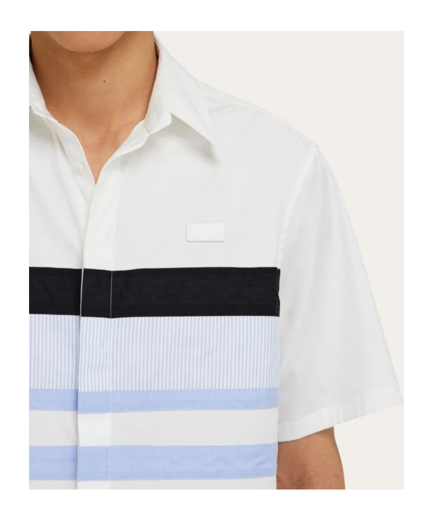 Ferragamo Leftover Cuts Bowling Shirt In White