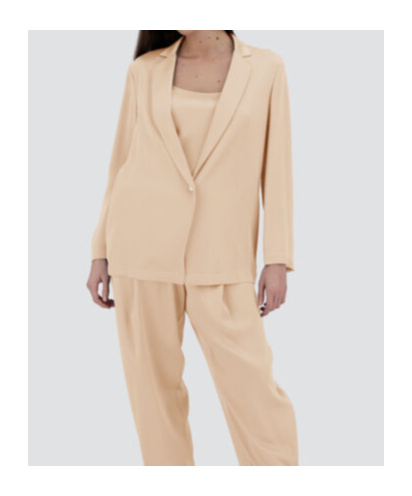Herno Resort Blazer In Satin Effect In Nude