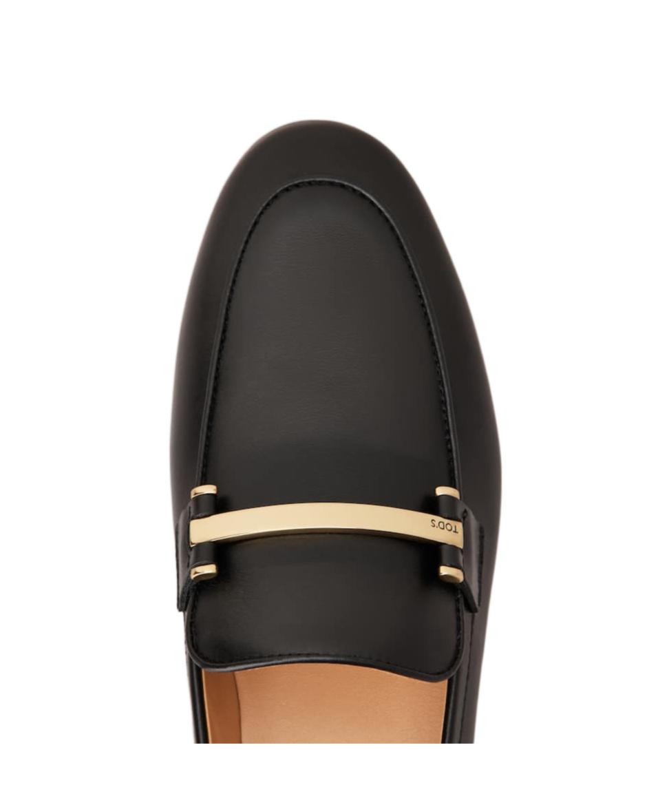 Tod's Leather Loafers With Bow In Black