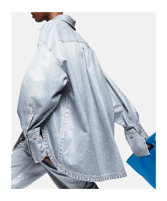 Attico "diana'' Sky Blue Shirt Jacket In White