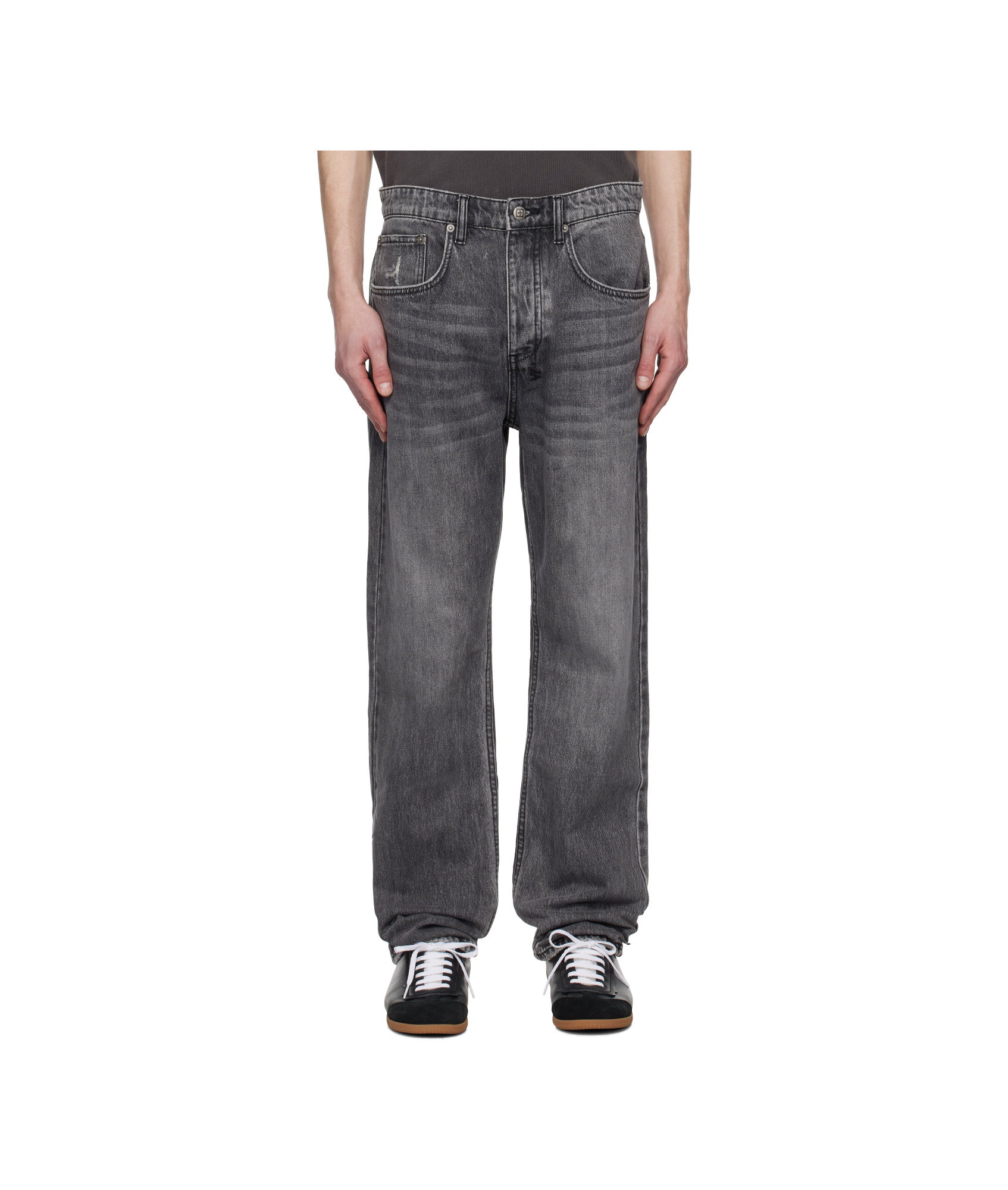Shop Ksubi Straight Jeans In Grey
