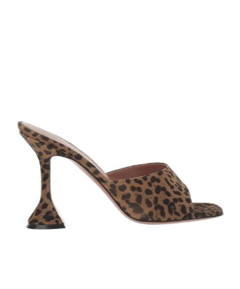 Amina Muaddi 95mm Leopard-print Heeled Sandals In Brown