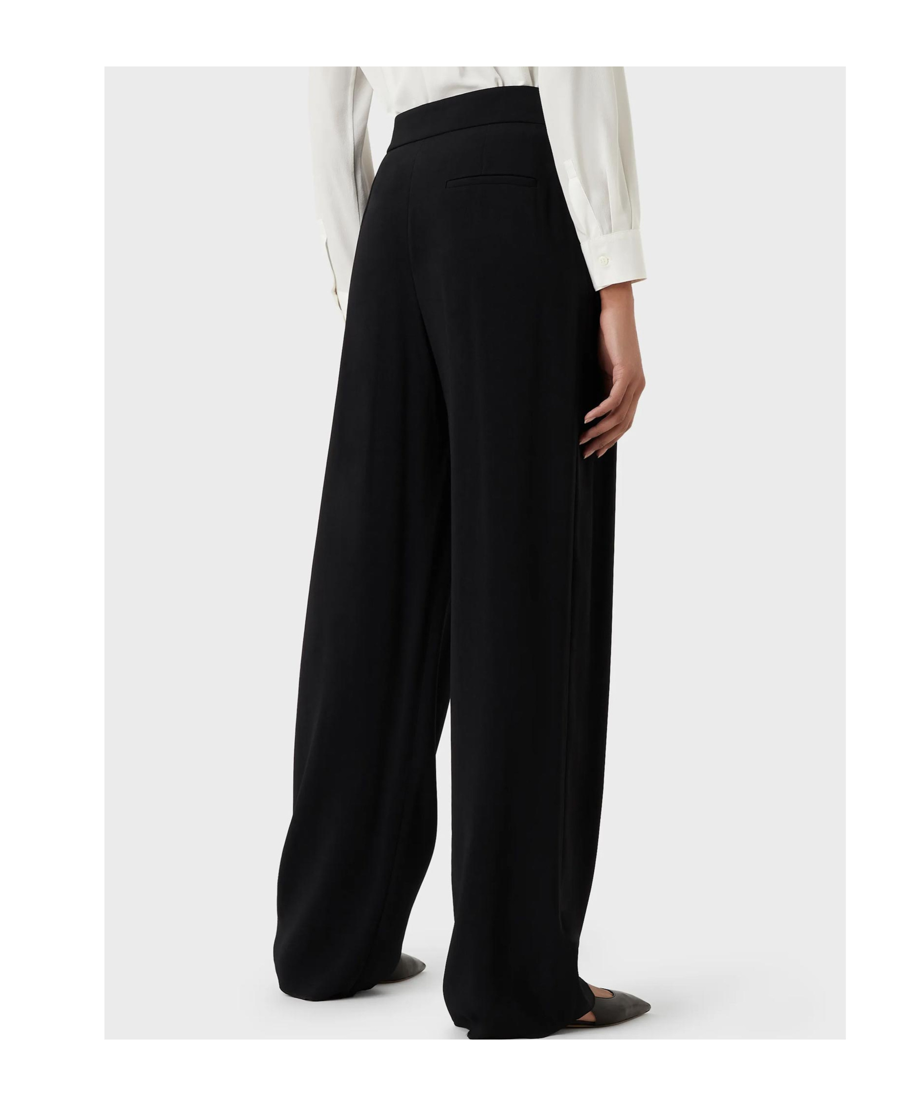 Shop Emporio Armani Darted Straight-leg Trousers In Black