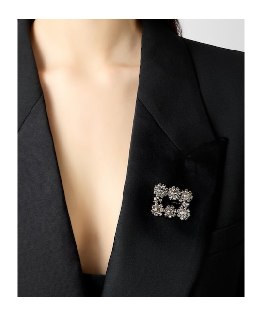 Roger Vivier Flower Brooch In Silver