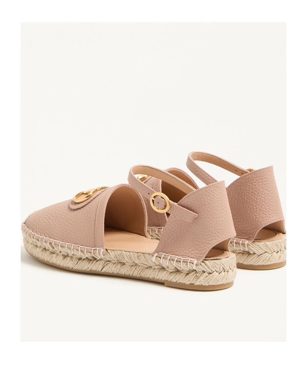 Valentino Garavani Vlogo Signature Ballerina In Laminated Grainy Calfskin 25mm Woman Rose Cannelle 4 In Cinnamon Rose