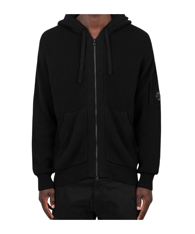 C.p. Company Long-sleeved Hoodie In Black