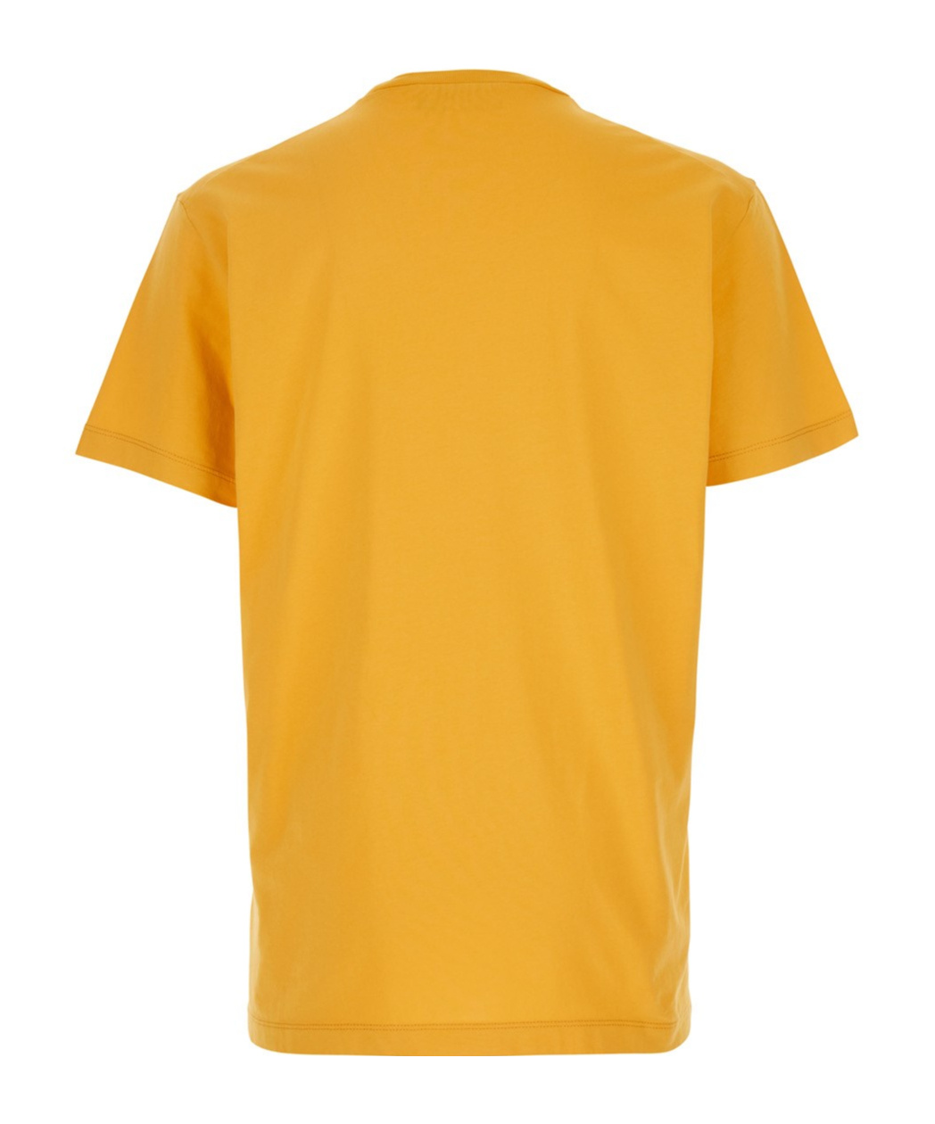 Dsquared2 Yellow Crewneck T-shirt With Maxi Logo Print On The Front In Cotton Man In Yellow