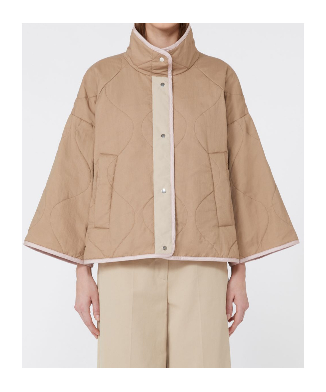 Weekend Max Mara Ronco Water Repellent Quilted Reversible Jacket In Pink