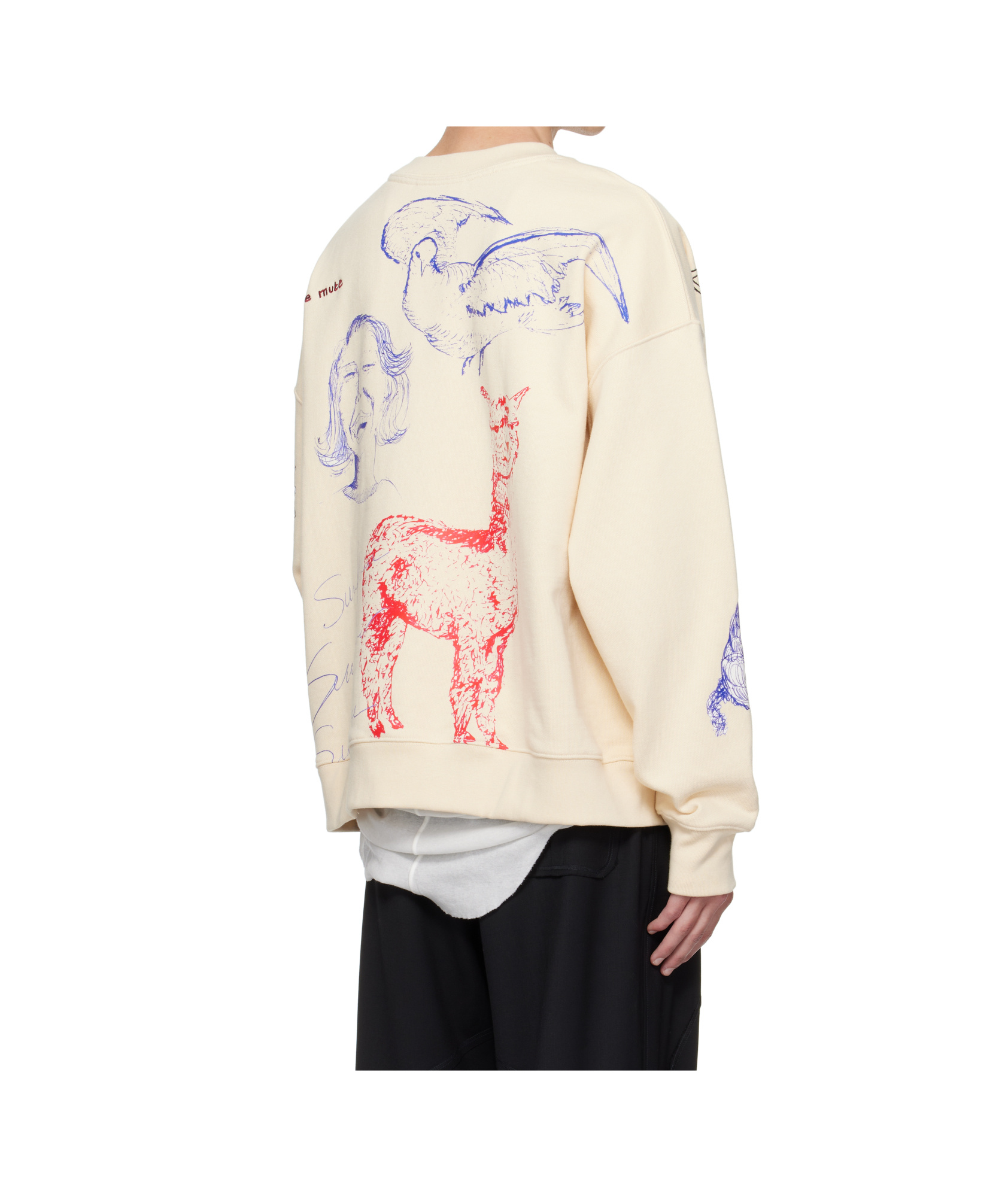 Song For The Mute Beige Sketchbook Relaxed Sweatshirt In Neutral