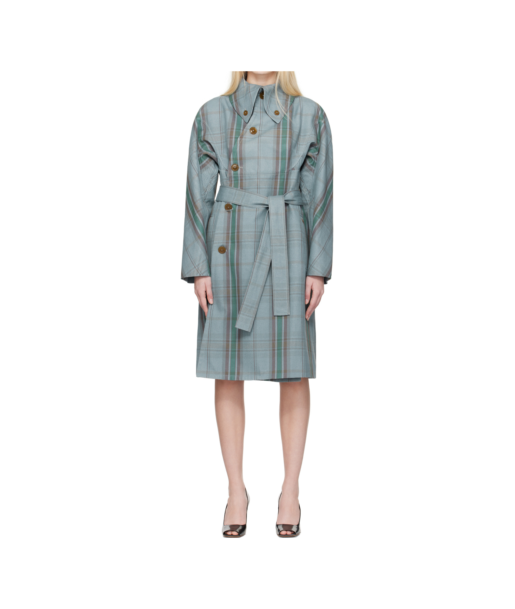 Vivienne Westwood Waist Belted Checked Coat