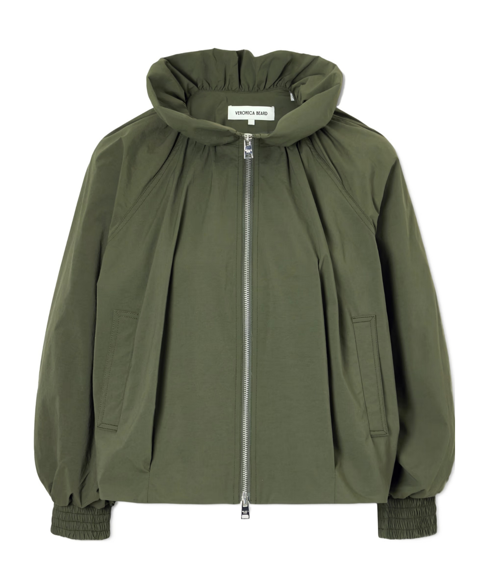 Veronica Beard Faille Bomber Jacket In Green