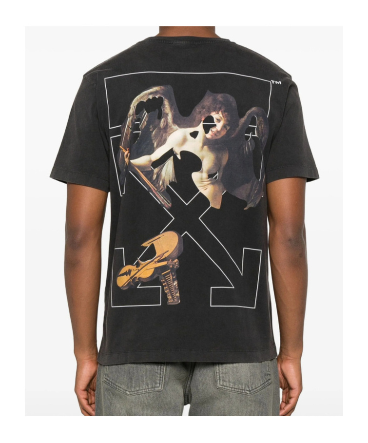 Off-white Logo-print Graphic T-shirt In Black