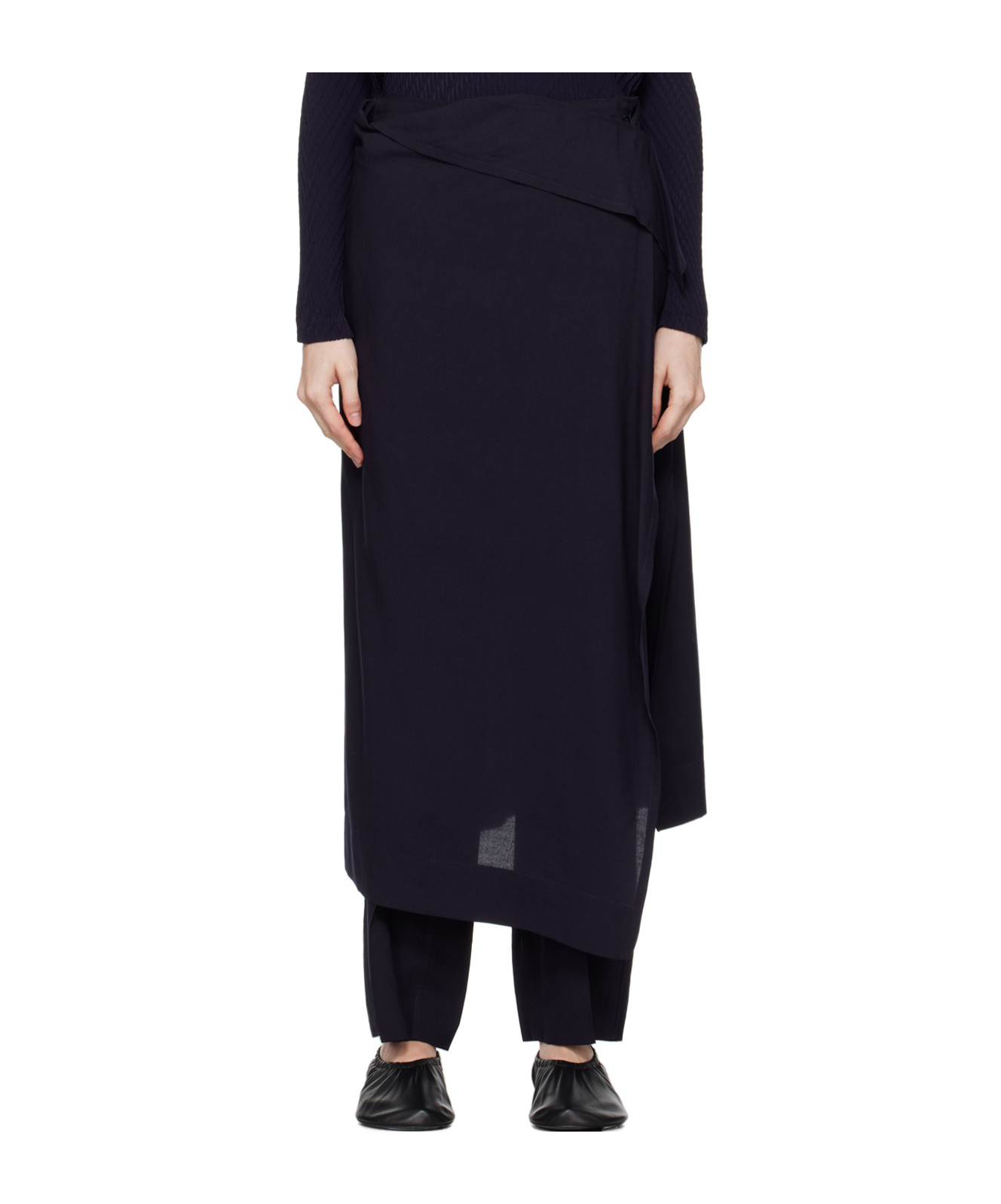 Issey Miyake Two As One Casual Pants In Black
