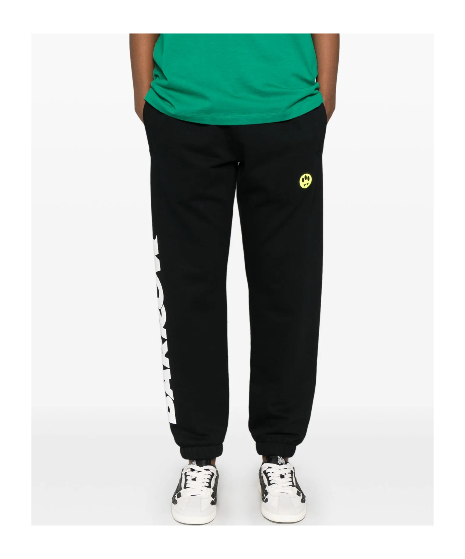 Barrow Elastic Waistband Tracksuit Bottoms With Side Pockets In Black