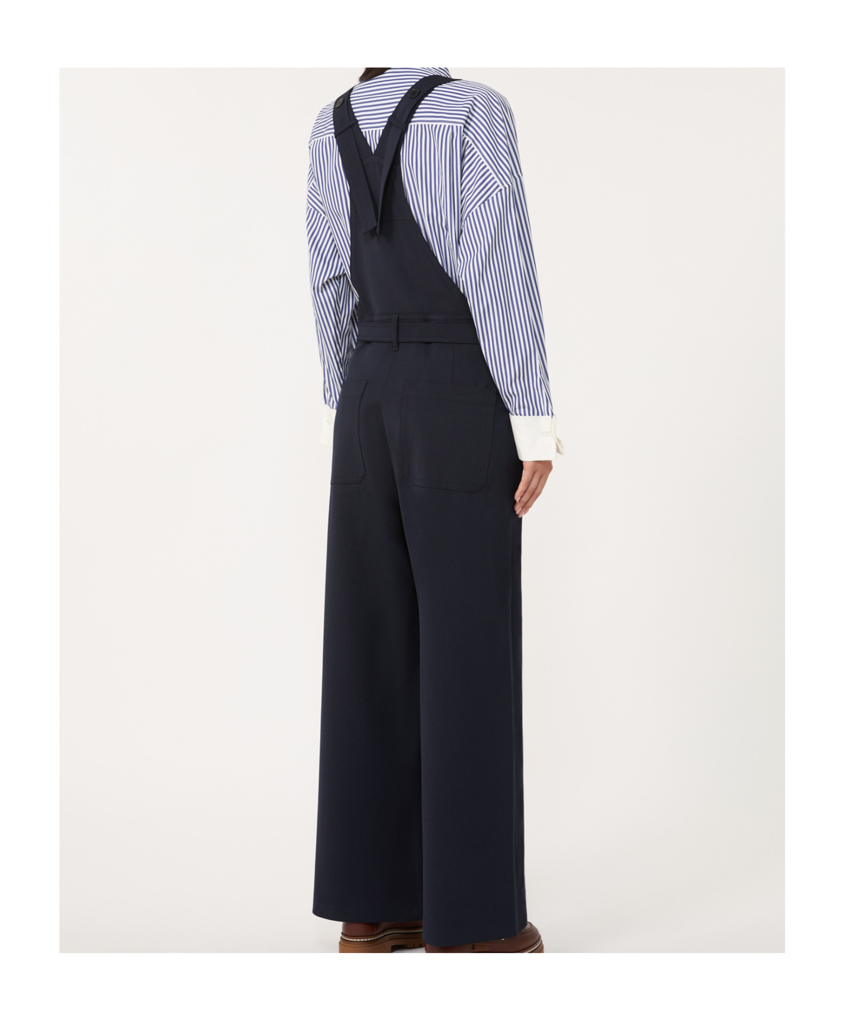 Weekend Max Mara Wool Gabardine Overalls In Black
