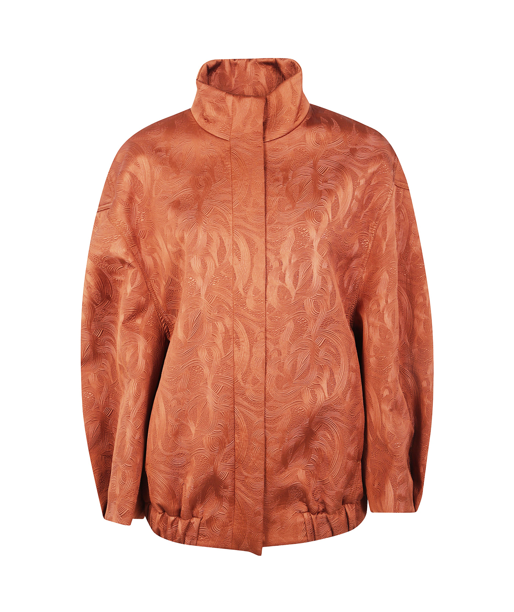 Dries Van Noten Long-sleeved Stand-up Collar Jacket In Brown