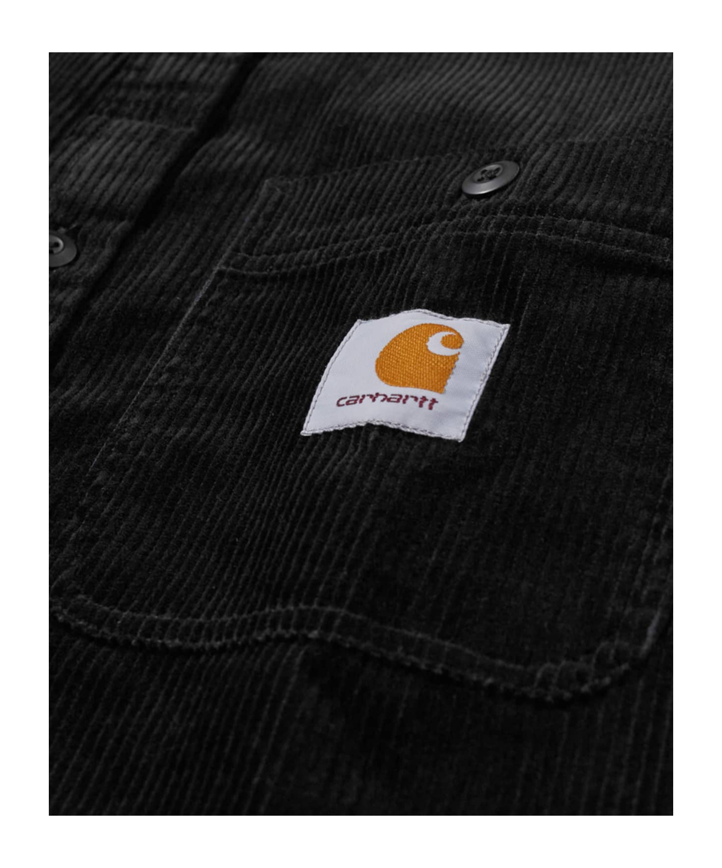 Carhartt Work In Progress Flint Corduroy Button-up Shirt In Black