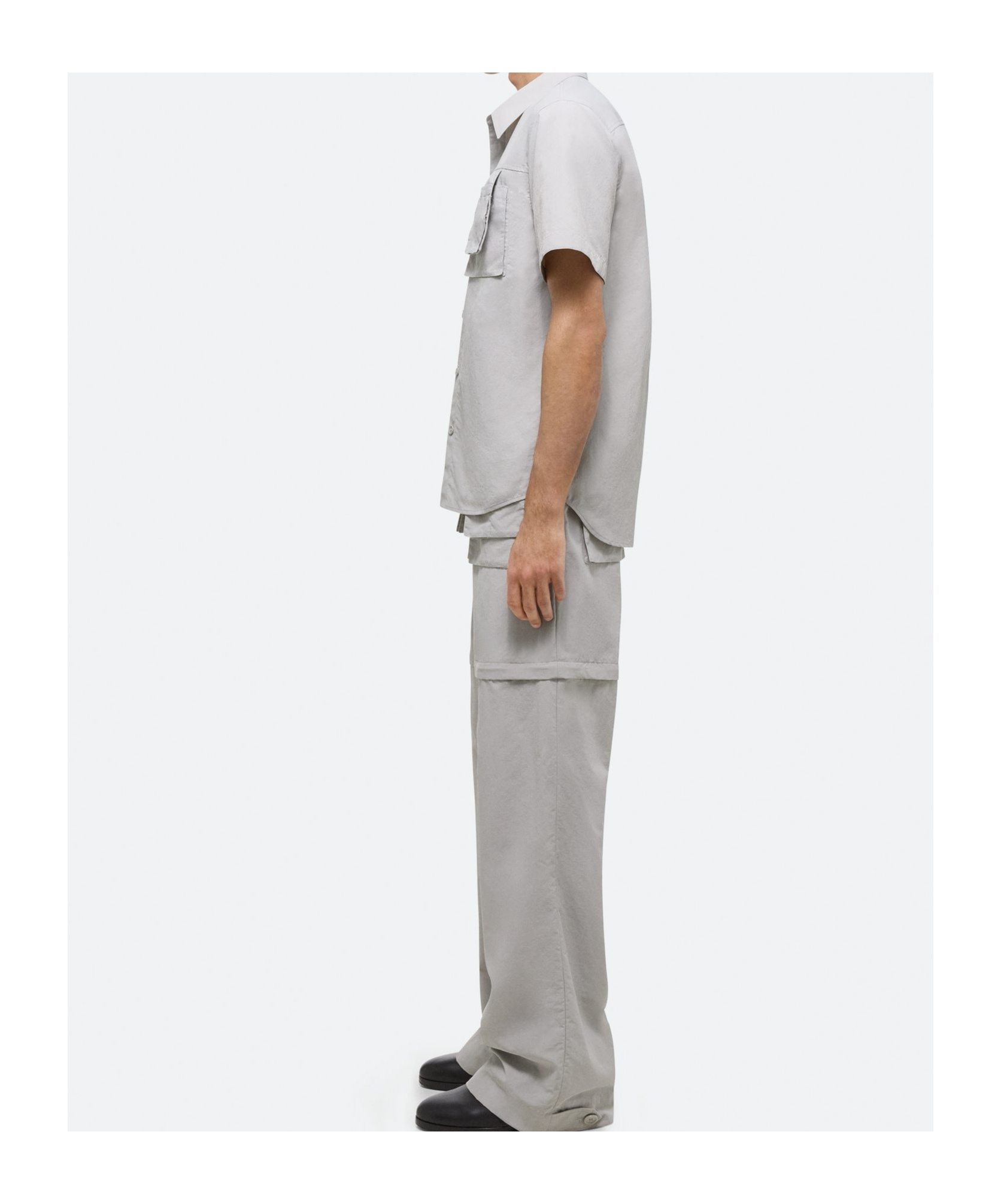 Helmut Lang Short Sleeve Layered Pocket Shirt In White