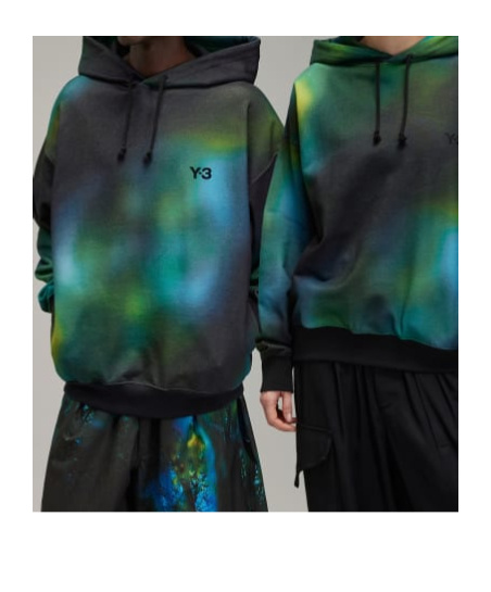 Y-3 Man Aop Hoodie In Green