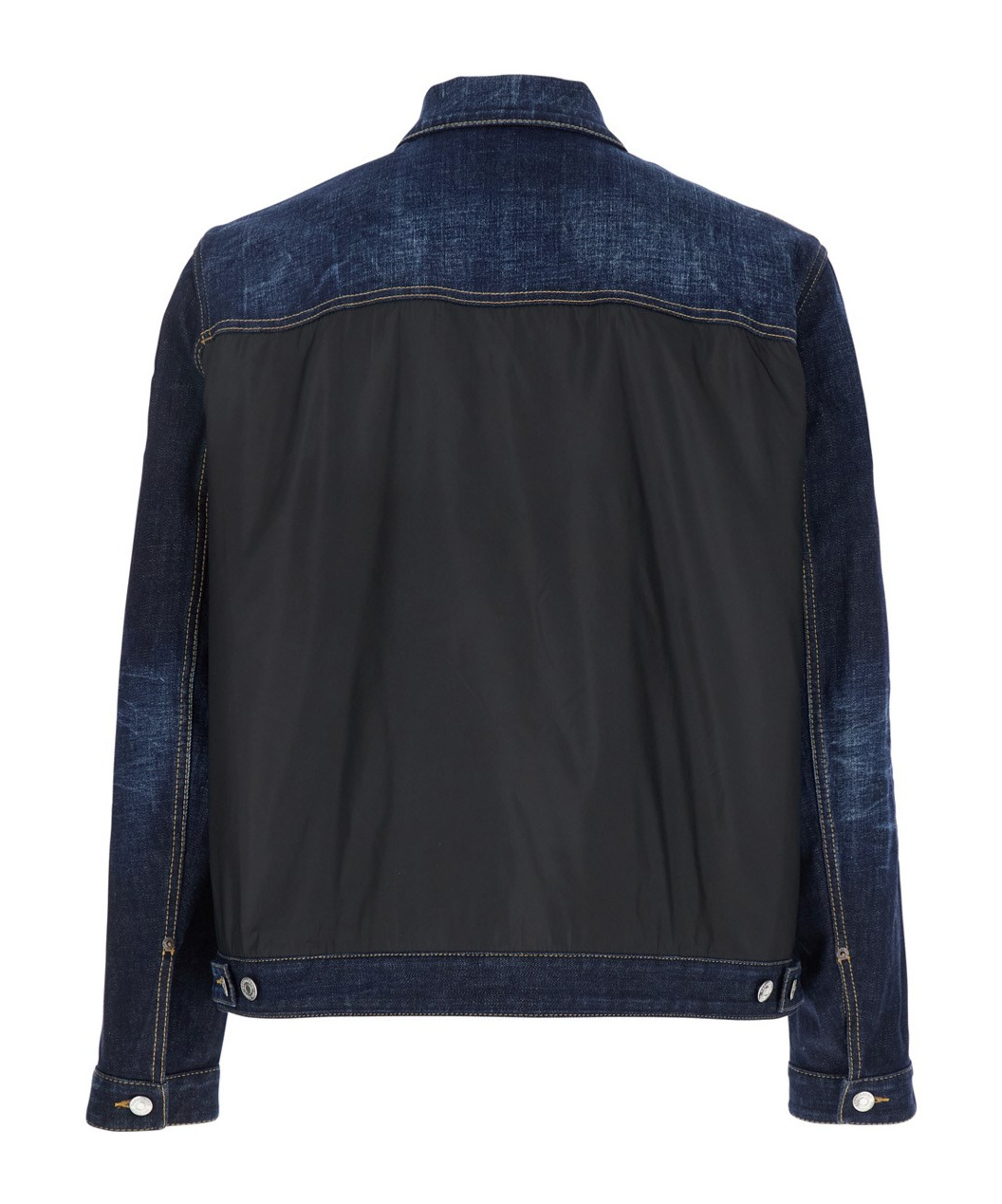 Dsquared2 Black Jacket With Classic Collar And Front And Rear Down Filled Panel In Dnim Man In Black