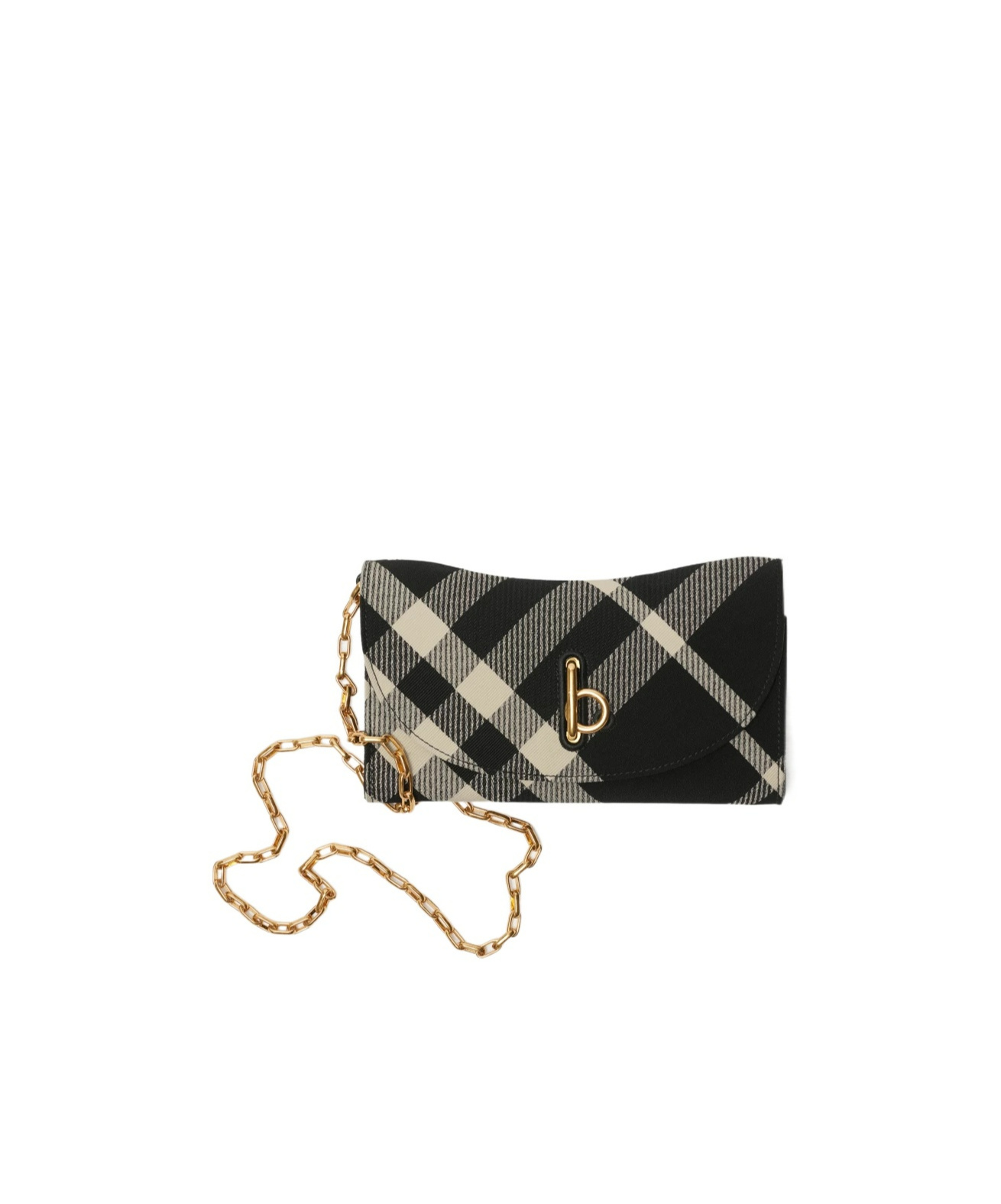 Burberry Rocking Horse Chain Strap Wallet In Black