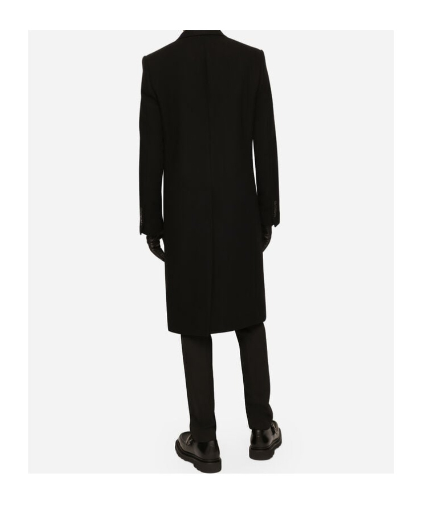 Dolce & Gabbana Single-breasted Wool Coat In Black