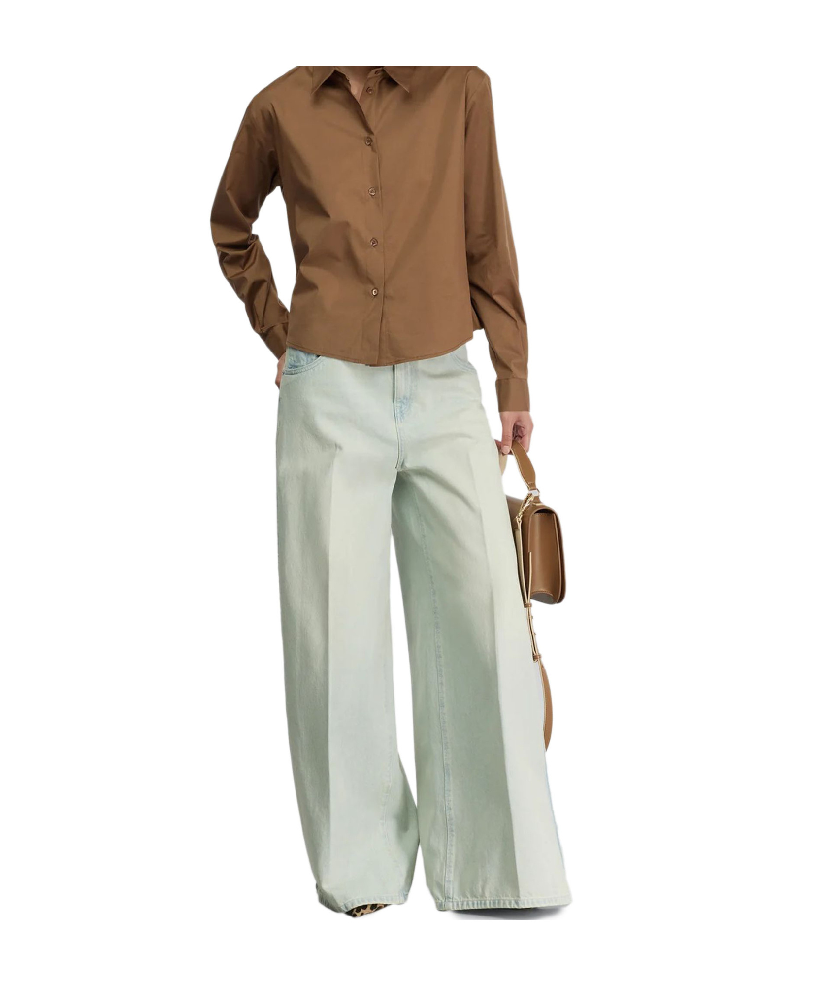 Semicouture Button-down Long-sleeved Shirt In Brown