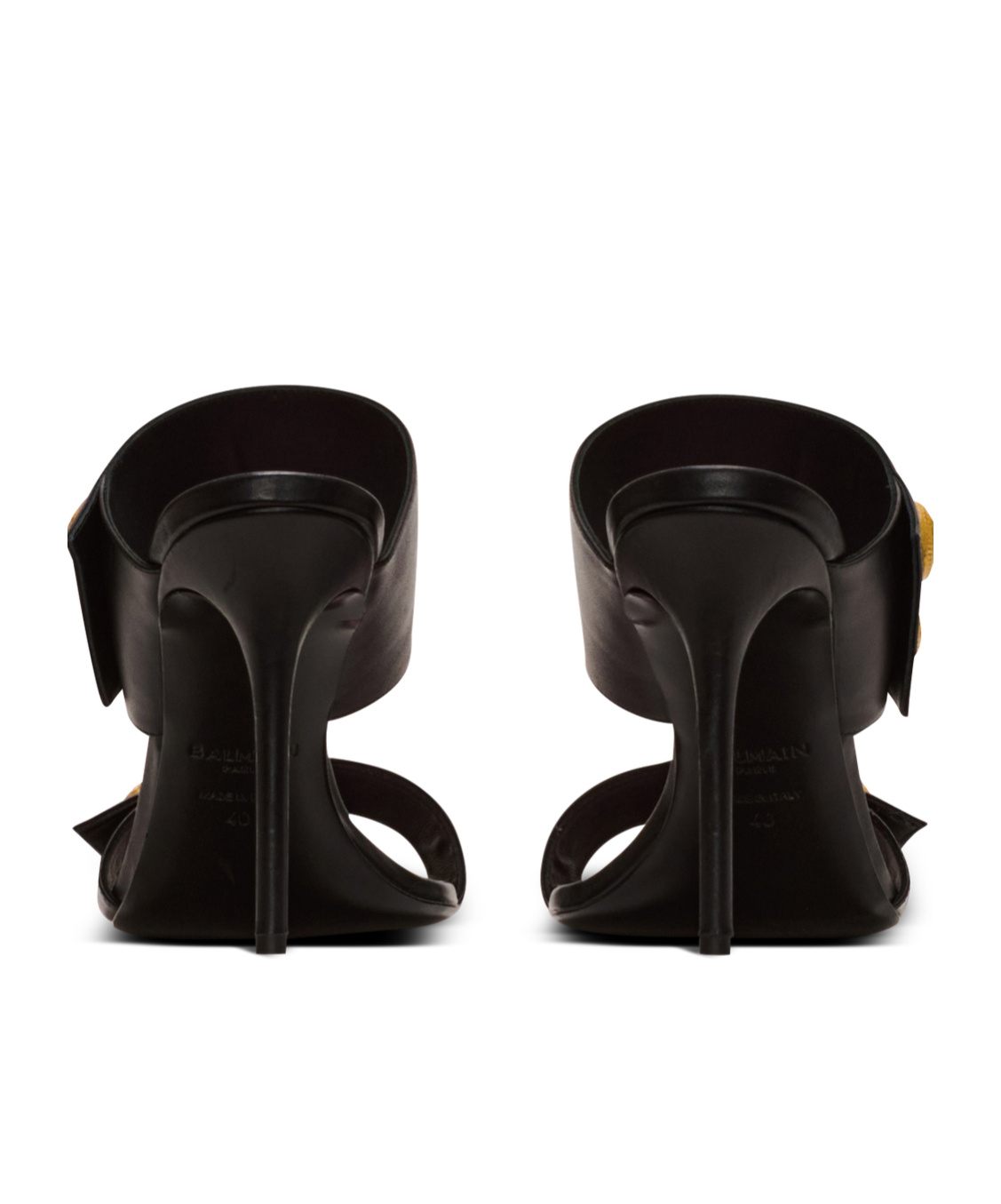 Balmain Square-headed High-heeled Sandals In Black