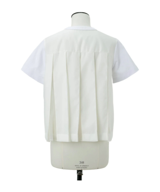 Sacai Nylon Twill X Cotton Jersey T-shirt In White