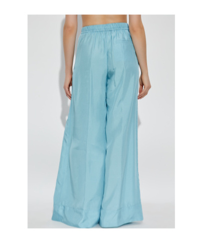 Forte Forte Silk Loose-fit Pants In Blue