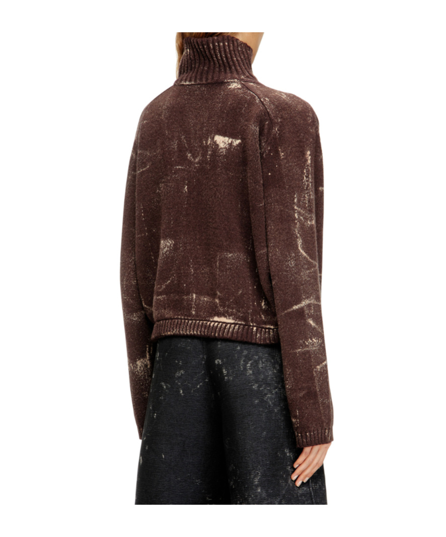 Diesel M-marcellette Half-zip Sweater In Brown
