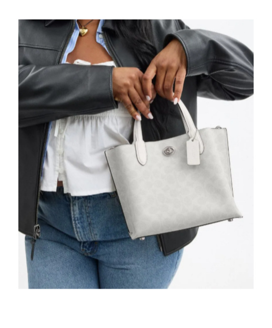 Coach Willow Tote 24 In Signature Canvas In White