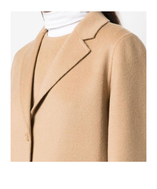 P.a.r.o.s.h Tailored Coat With Notched Lapels And Rear Vent In Neutral